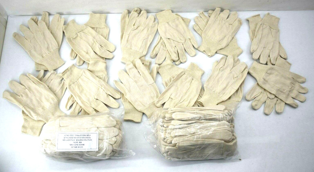 36 Pair 65% Polyester 35% Cotton Multipurpose Industrial Worker Gloves Bulk