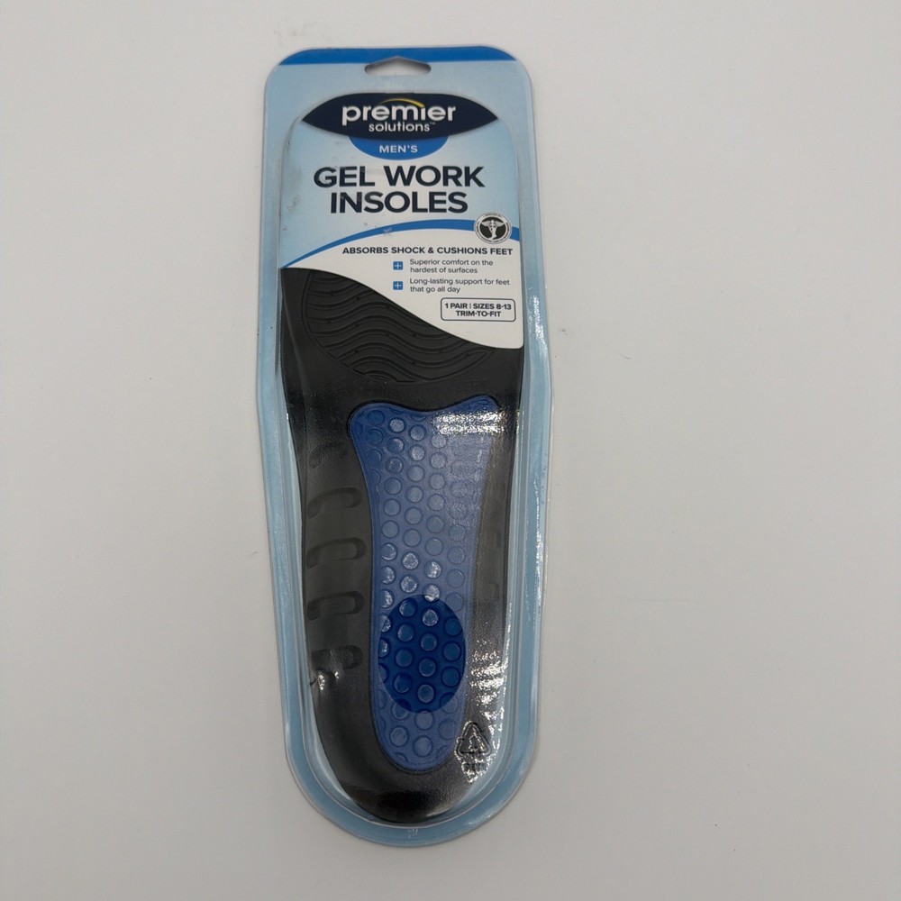 Gel Work Insoles Size 8-13 Premier Solutions Men