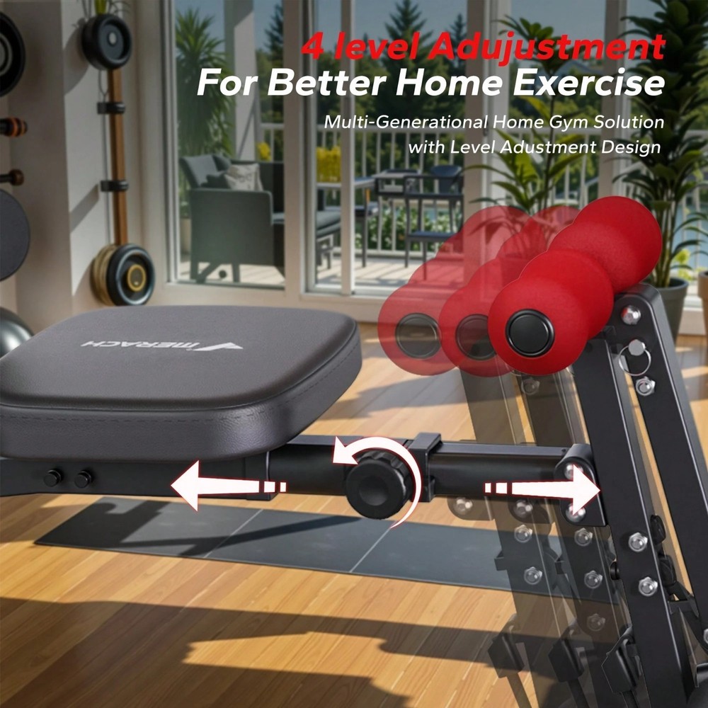 Multi-Functional Ab Workout Bench Sit Up Machine Home Gym Core Trainer 300 Lbs