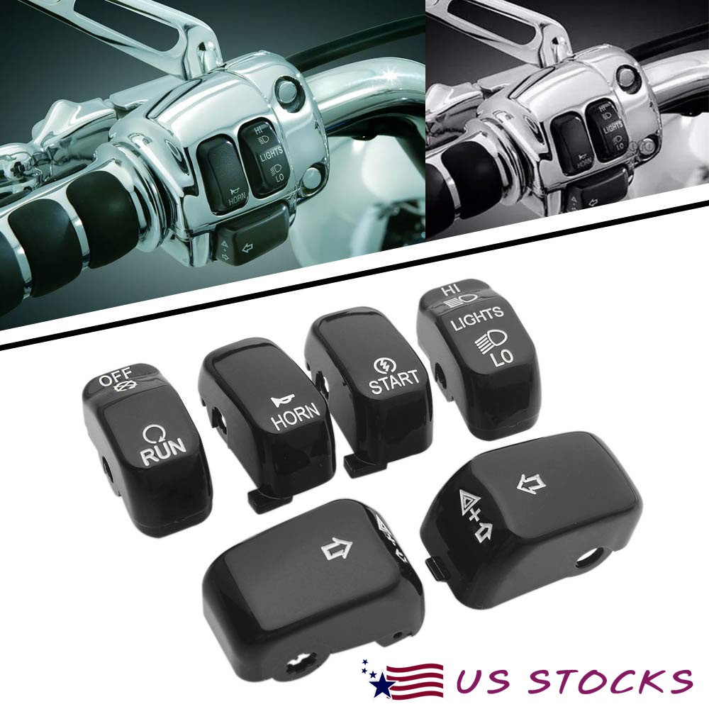 Hand Control Switch Housing Button Cover Cap Black For Harley Touring 1996-2013