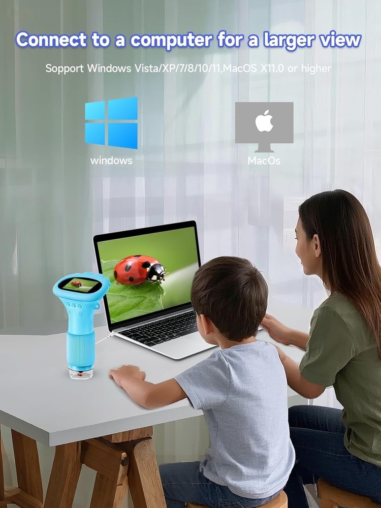 Handheld 1000X Kids Microscope - Connect to PC, Explore the Micro World