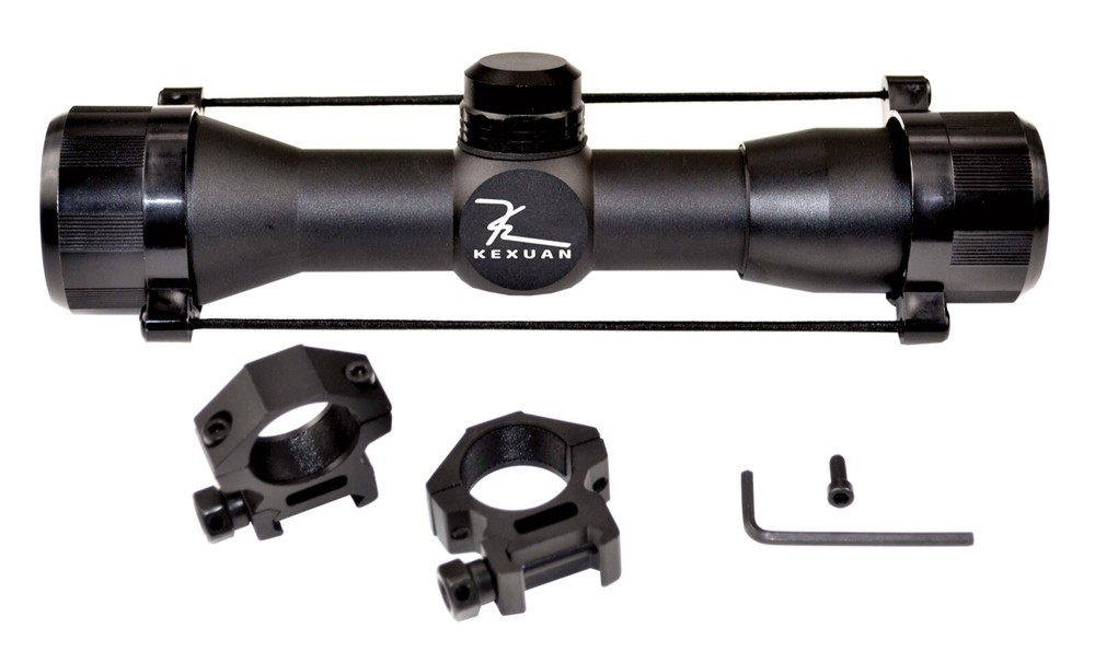 Kexuan Tactical compact rifle scope mini scope 4X32 with rings