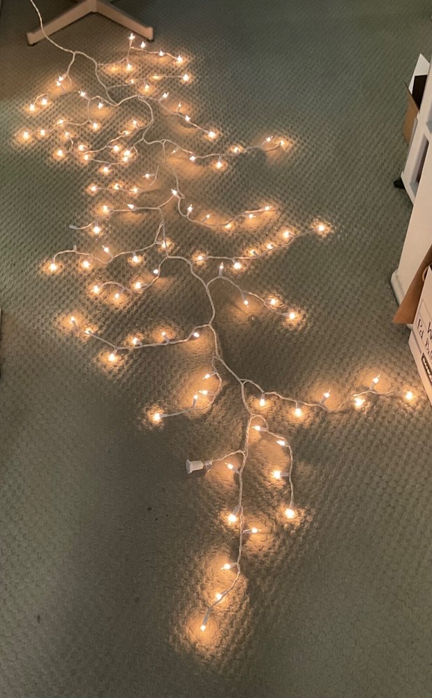 Clear Mini lights Multi String 100 Lights all work but 2 Lights 9ft Long.