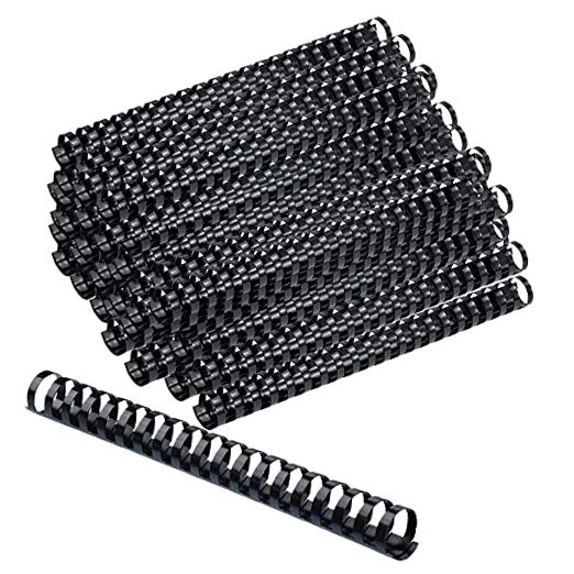 Binding Combs - 100 Pack, 3/4" Diameter, 10.75" Overall Length, Black Plastic