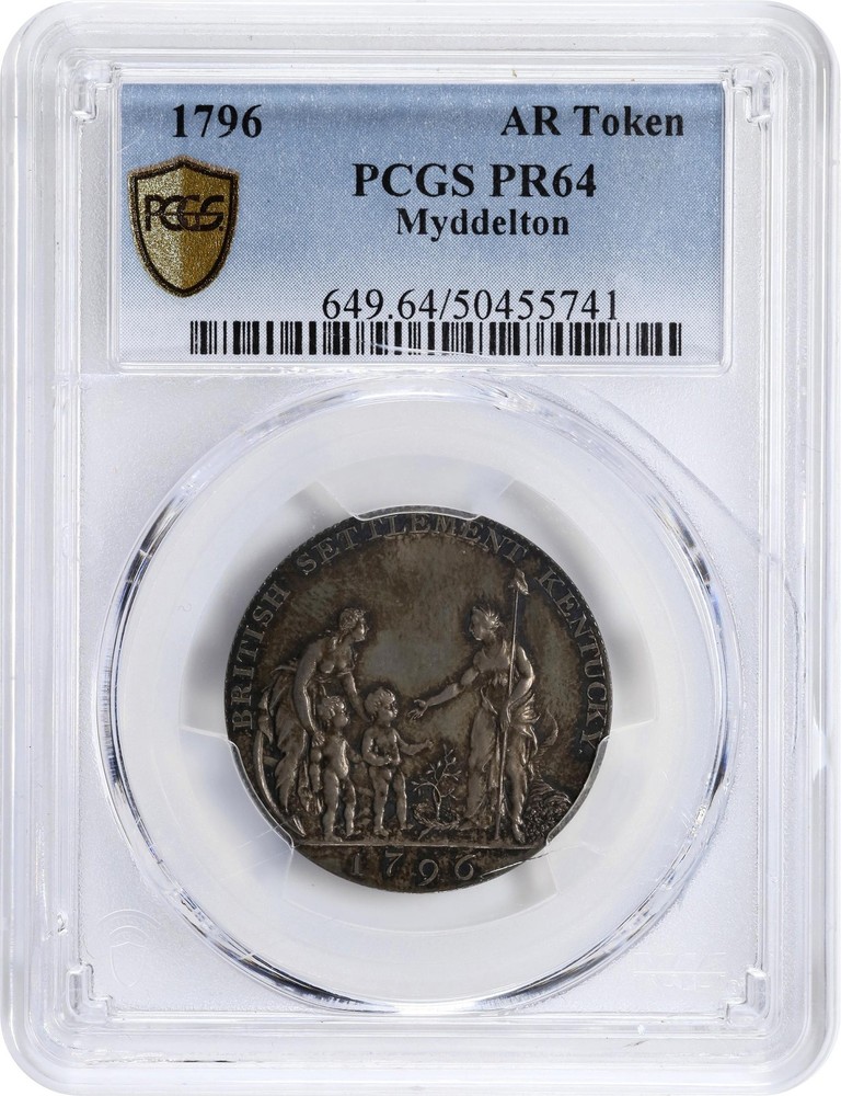 1796 MYDDELTON, SILVER TOKEN PCGS PR 64