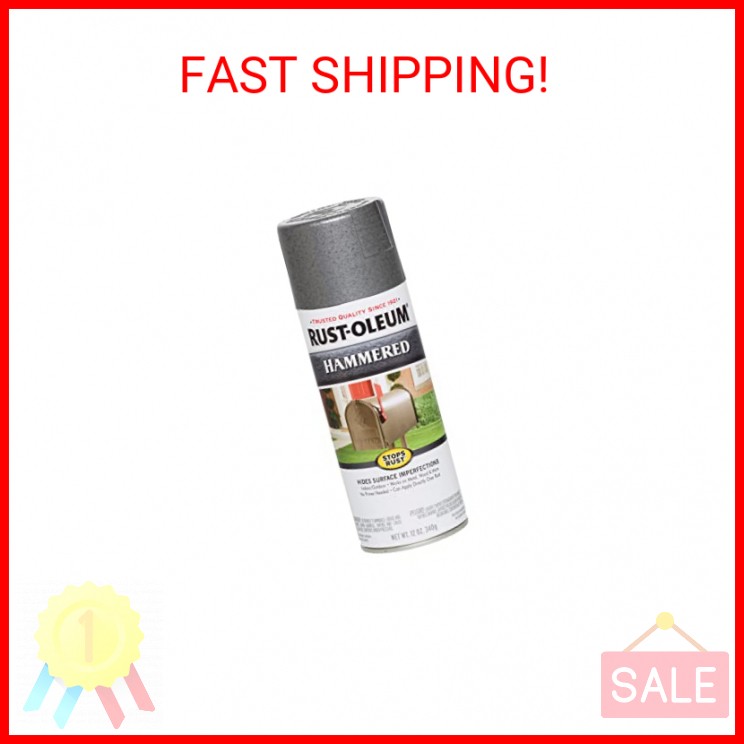 Gray Hammered Spray Paint - Rust Resistance, 12 oz