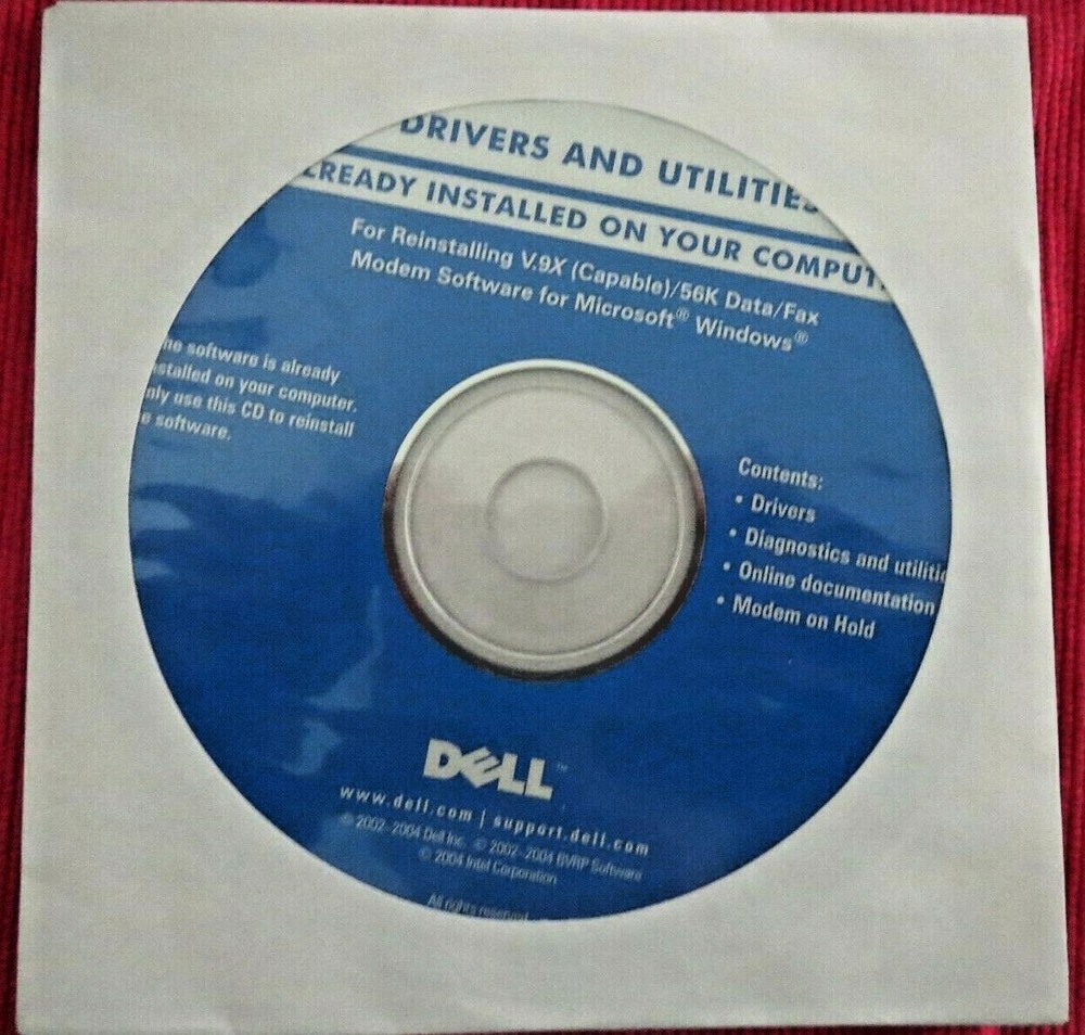 DELL Drivers & Utilities V.9X(Capable)/56k Data/Fax Modem Installation CD