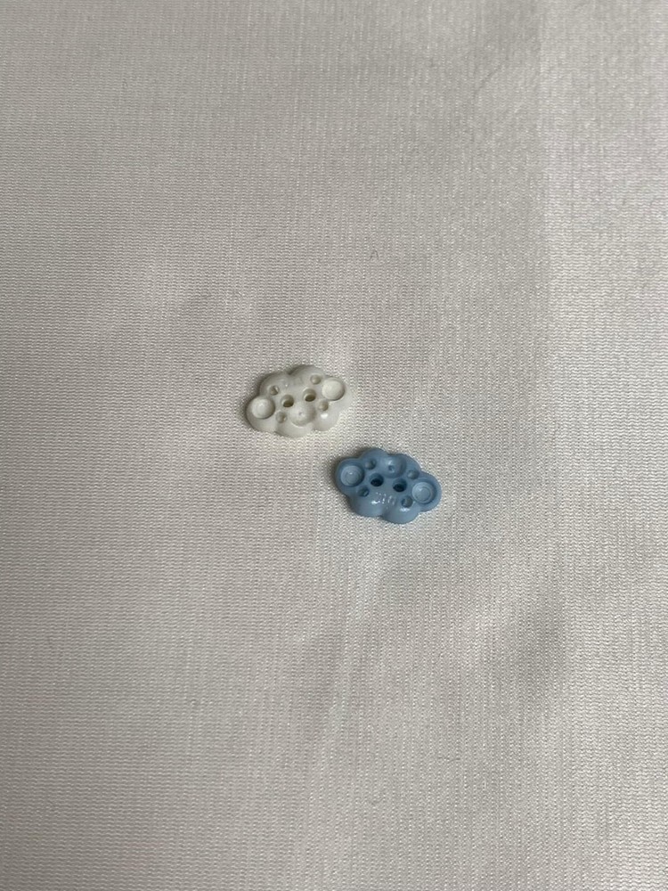 Cloud Plastic Button Set of 3 (Choose Blue or White)