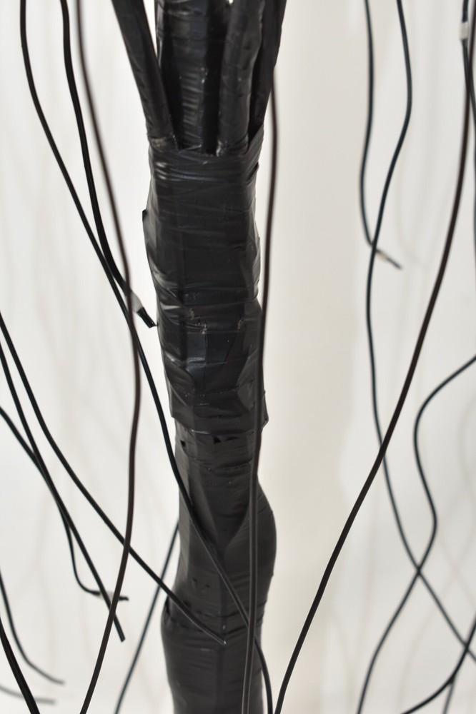 Lit Tree Weeping Willow Drooping 23" Halloween Black Battery Lighted Spooky