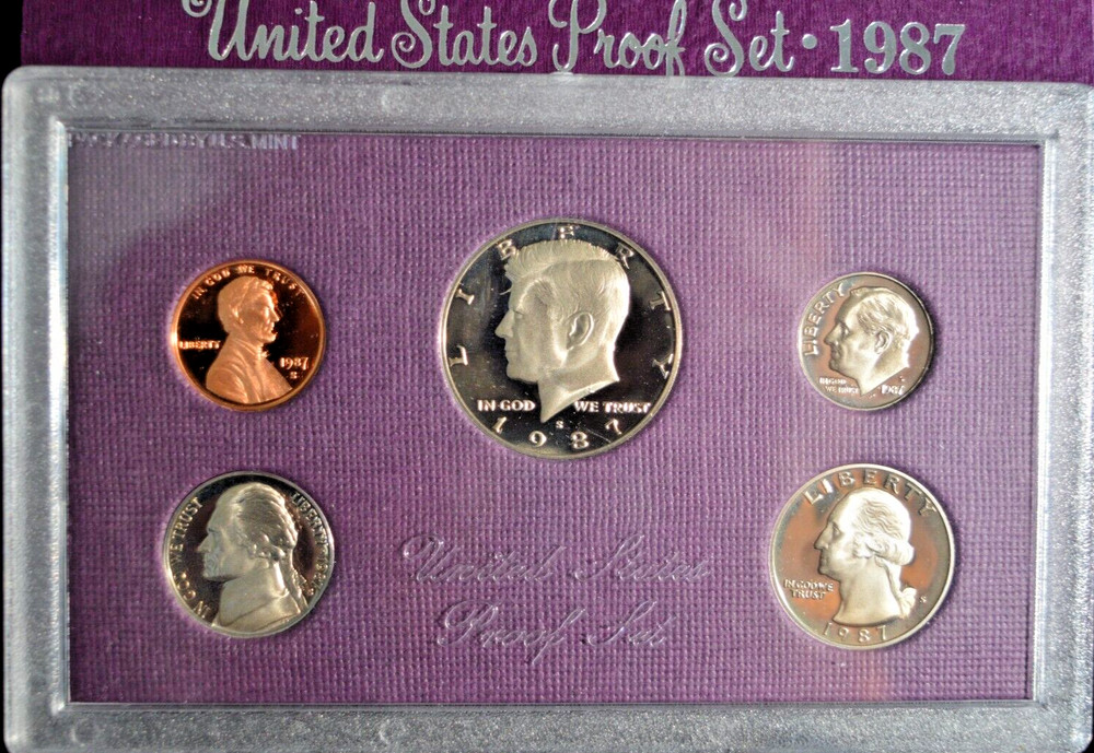 1987S Proof set - 5 coins - FREE SHIPPING