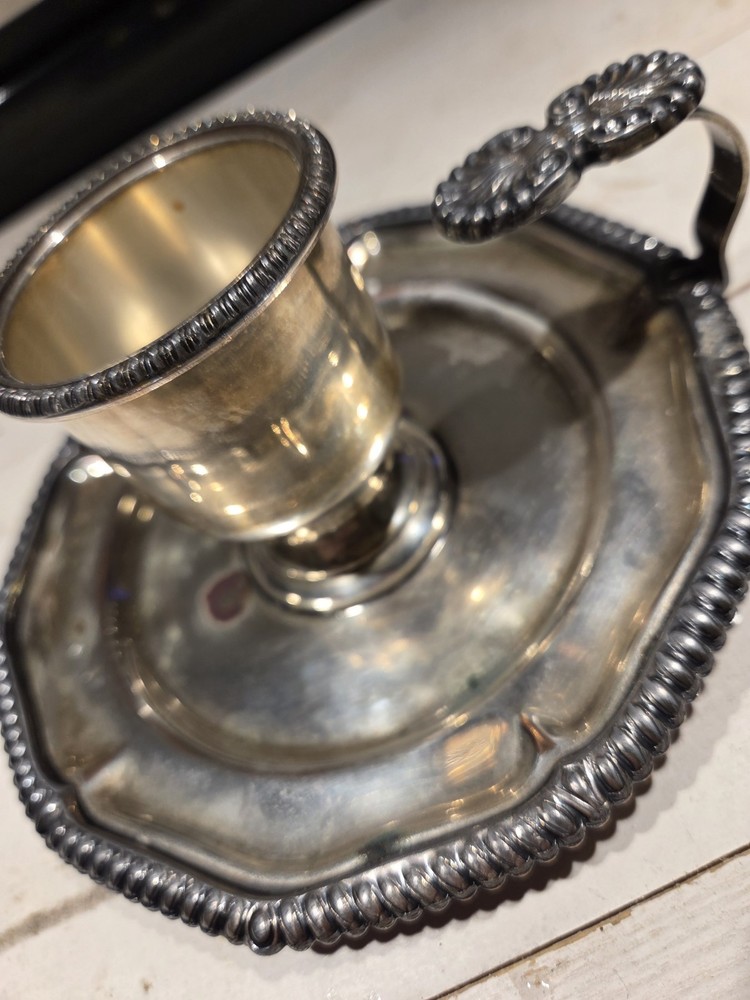 Antique Victor Silver Co Chamberstick Holder