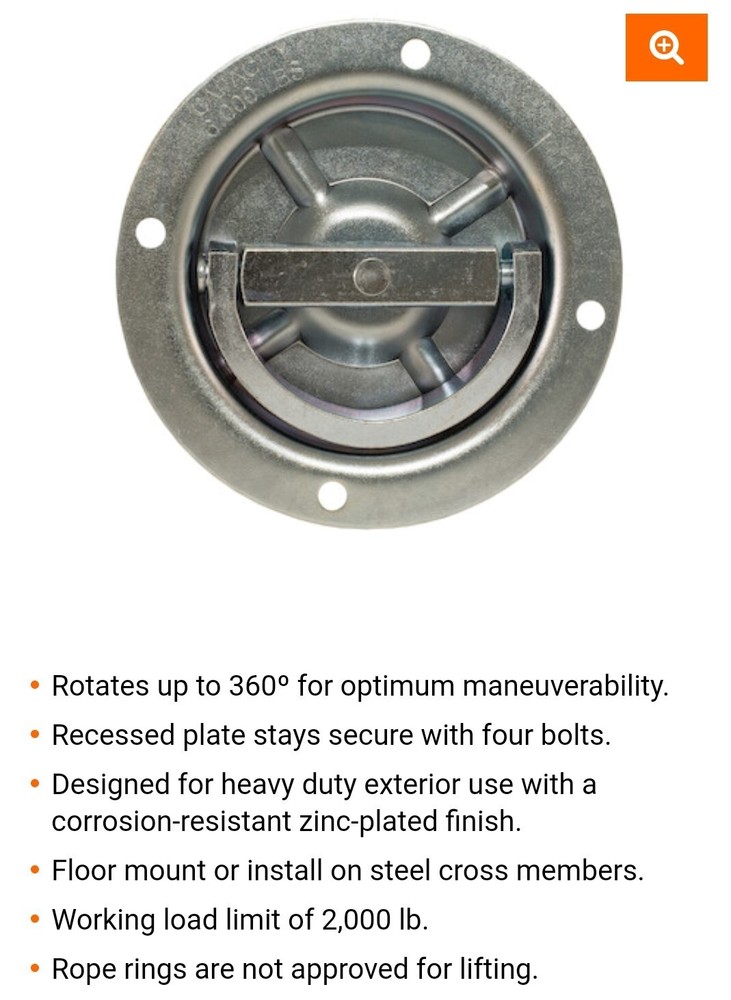 Buyers Products Tie Down 6000 lb. Capacity / 2000 lb. Working Load Limit