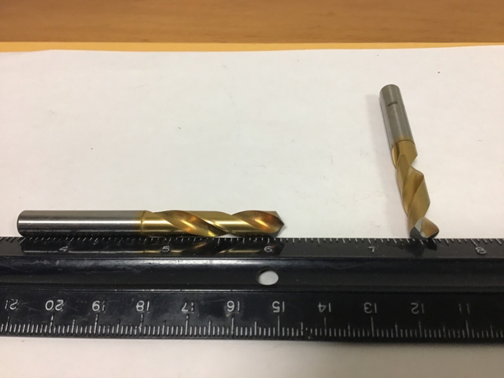 Refurbished Qty (2) Nachi 9/32" HSS Screw Machine Drill Bits, TiN Coated