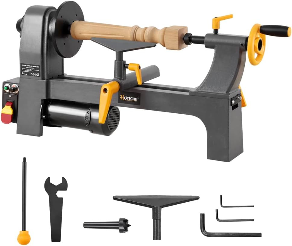 Versatile Mini Wood Lathe - 10" x 13" with Variable Speed & 3-Amp Power