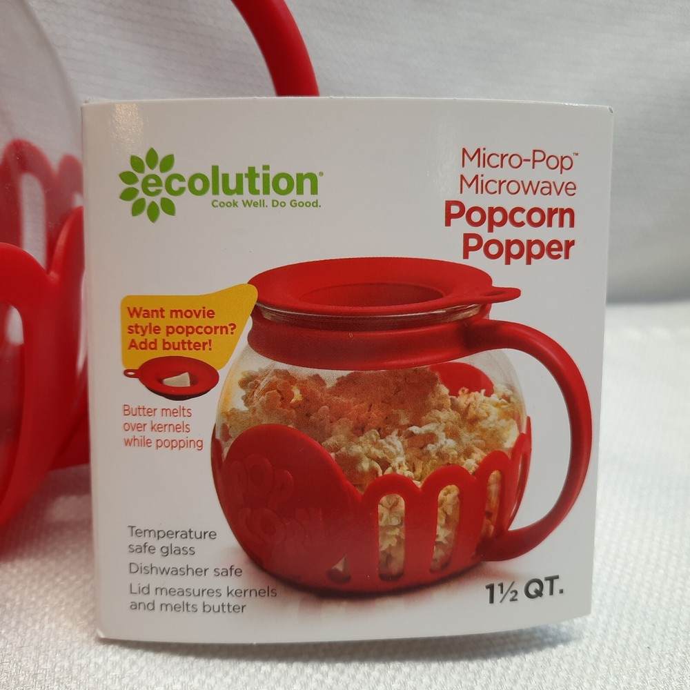 Ecolution Patented Micro-Pop Microwave Popcorn Popper with Temperature Safe...