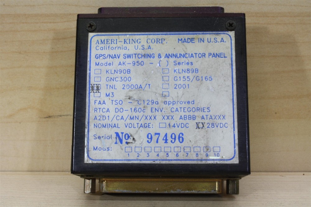 Ameri-King AK-950 GPS NAV Switching Annunciator for TNL2000