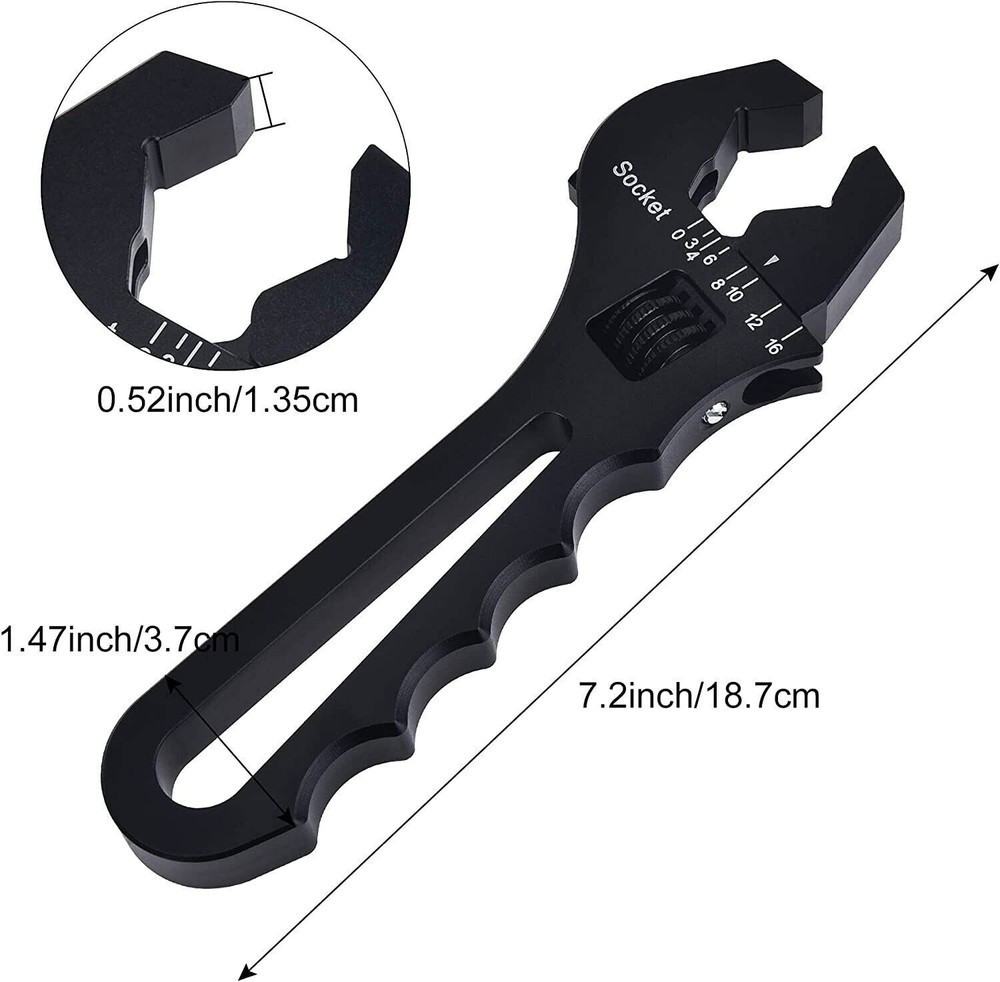 2PCS Adjustable Wrench Aluminum Tool Spanner for Hose End Fitting AN Thishill