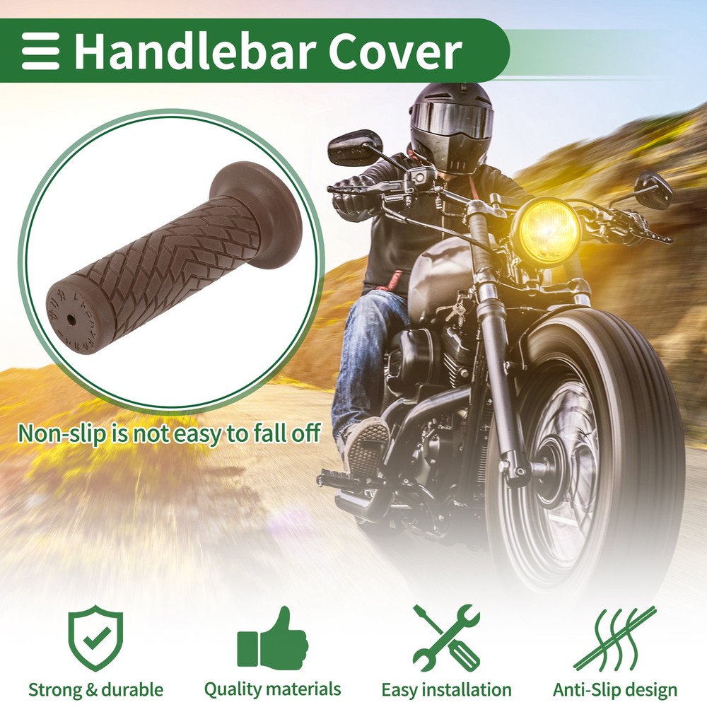 Motorcycle Knobs 7/8" 22mm Handlebar Cover TPU Dark Brown