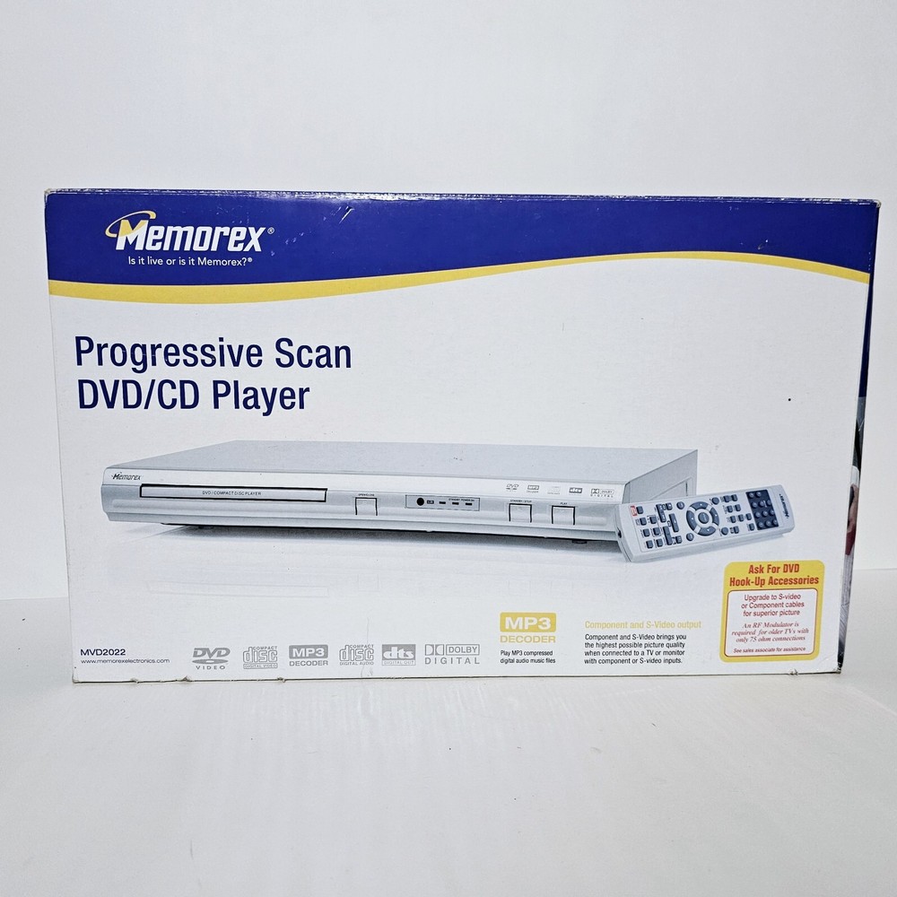 Memorex Progressive Scan DVD/CD Player MVD2022 MP3 Decoder DTS Out New
