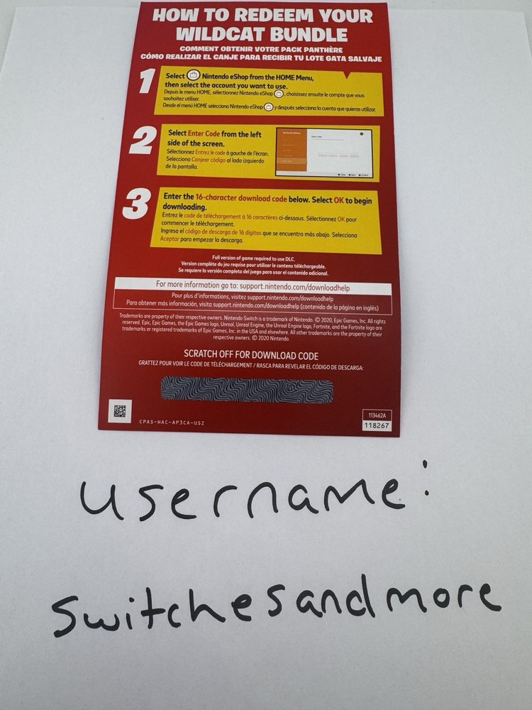 Fortnite Wildcat Bundle & 2000 V-Bucks (UNSCRATCHED, CODE ONLY)