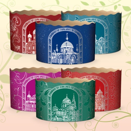 Set 6 Easter Bread Baking Paper Molds Forms Paska Panettone Cake Silver Churches