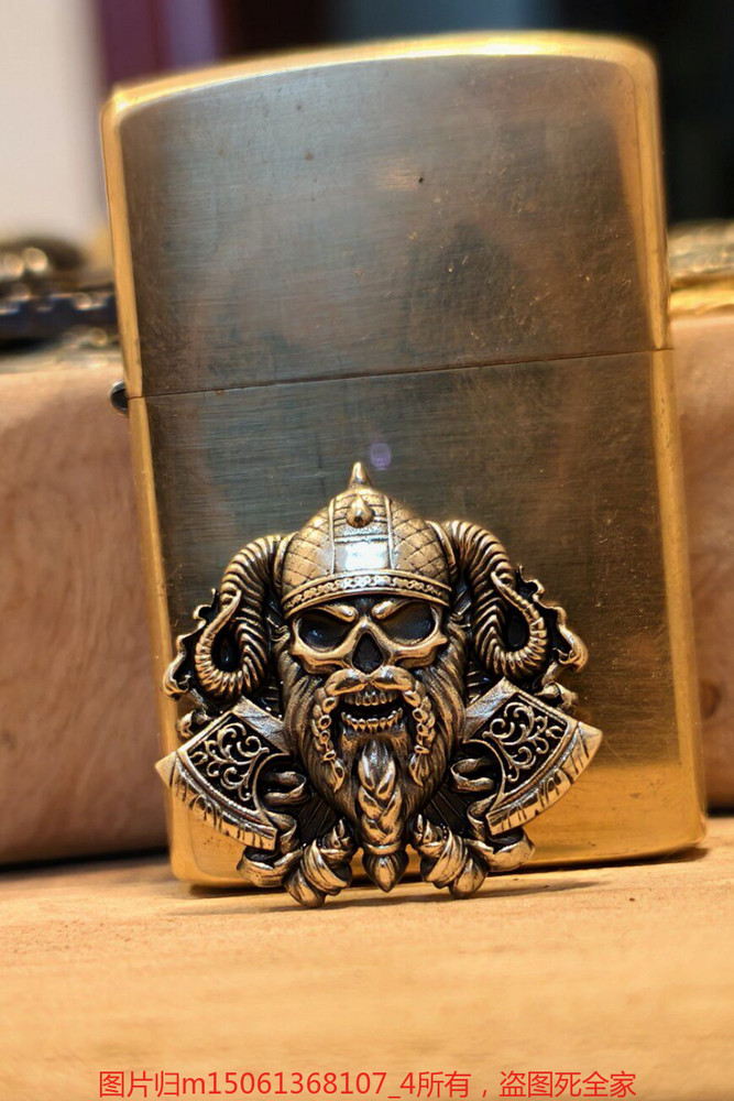 Skull Brass Emblem DIY for Kerosene Lighter Not Include Lighter