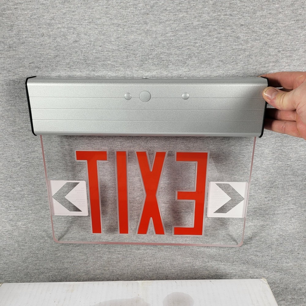 Surface Mount Edge Lit Exit Sign - Red LED - Alum Housing - MORRIS-73310