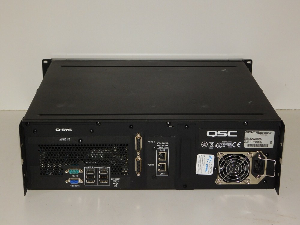 QSC Q-Sys Core 3000 Digital Audio Processor Sound System Amp Monitor Controller