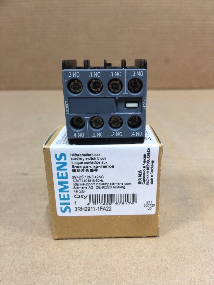 HOUSTON STOCK NEW SIEMENS 3RH2911-1FA22 AUXILIARY SWITCH BLOCK 2 day air