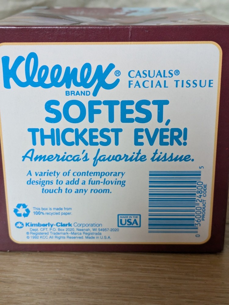 Vintage 1992 902 Kleenex Square Box Geese Duck Pattern
