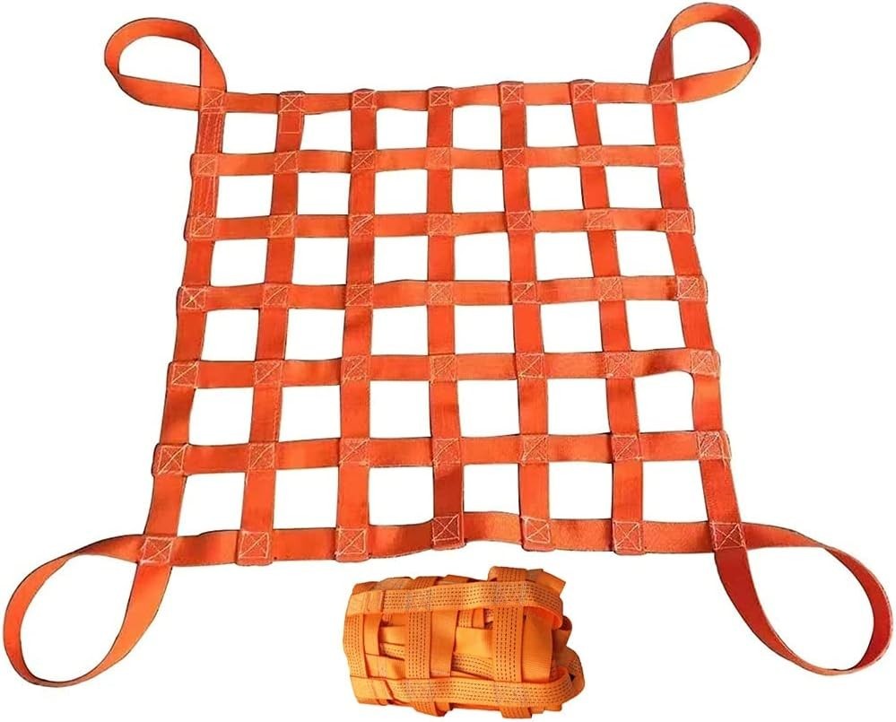Orange Nylon Slings Heavy Load Lifting Net 1500Lb Construction Gear
