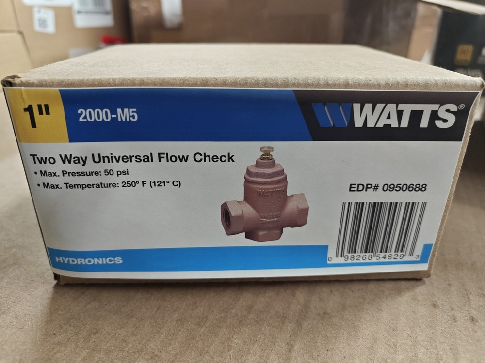 Watts 1” Hydronic, Two-Way, Universal Flow Check Valve 2000 - M5