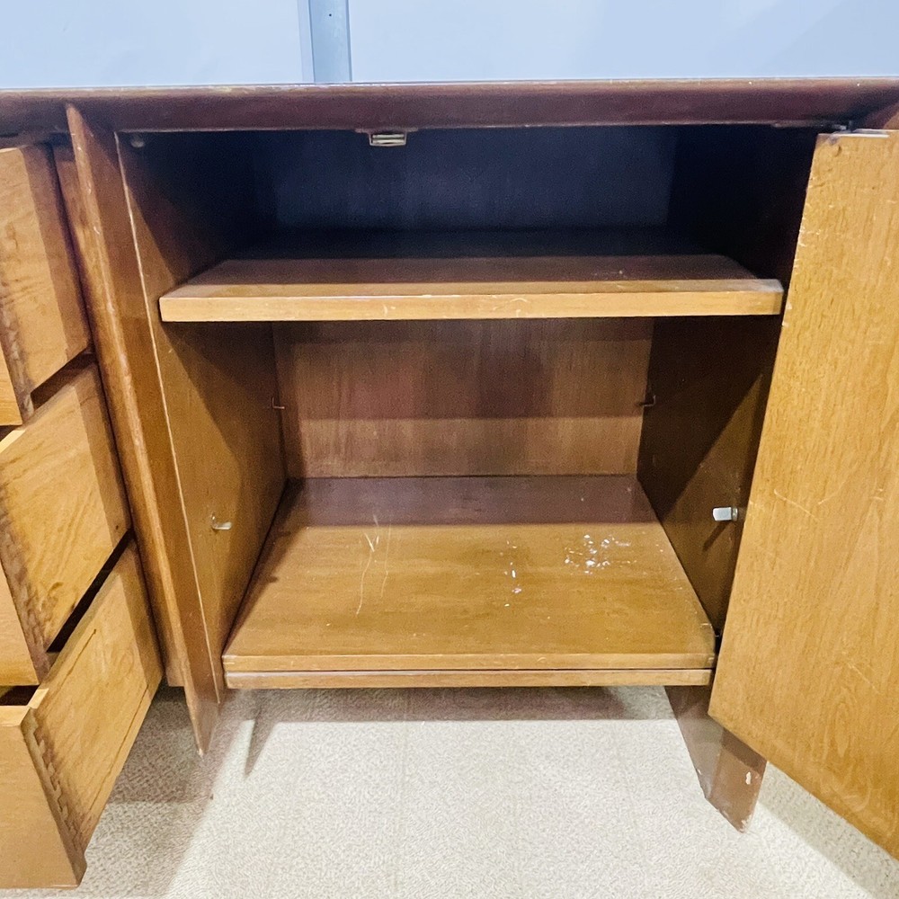 MCM Walnut Sideboard Door Cradenza With Storage Needs Work!