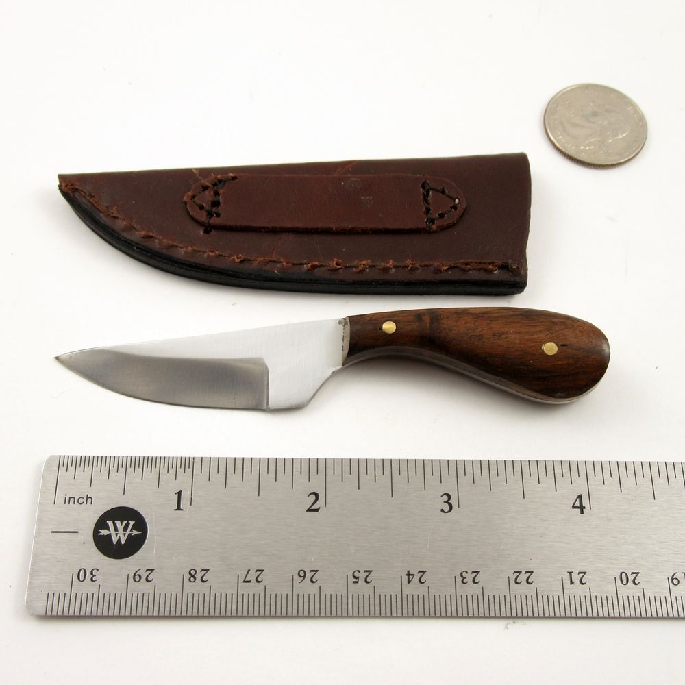 FIXED-BLADE HUNTING KNIFE | Mini Native American Small Full Tang Skinning Patch