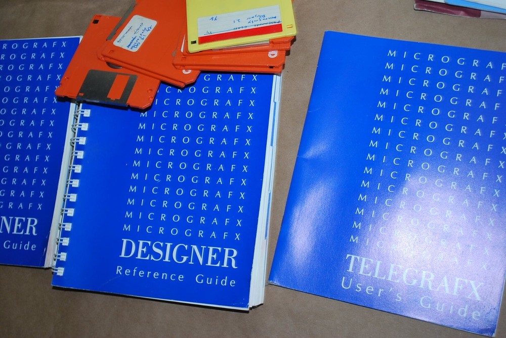 MICROGRAFX Designer Big Box w/ Manuals, 3.5 Diskette Software 1987-90