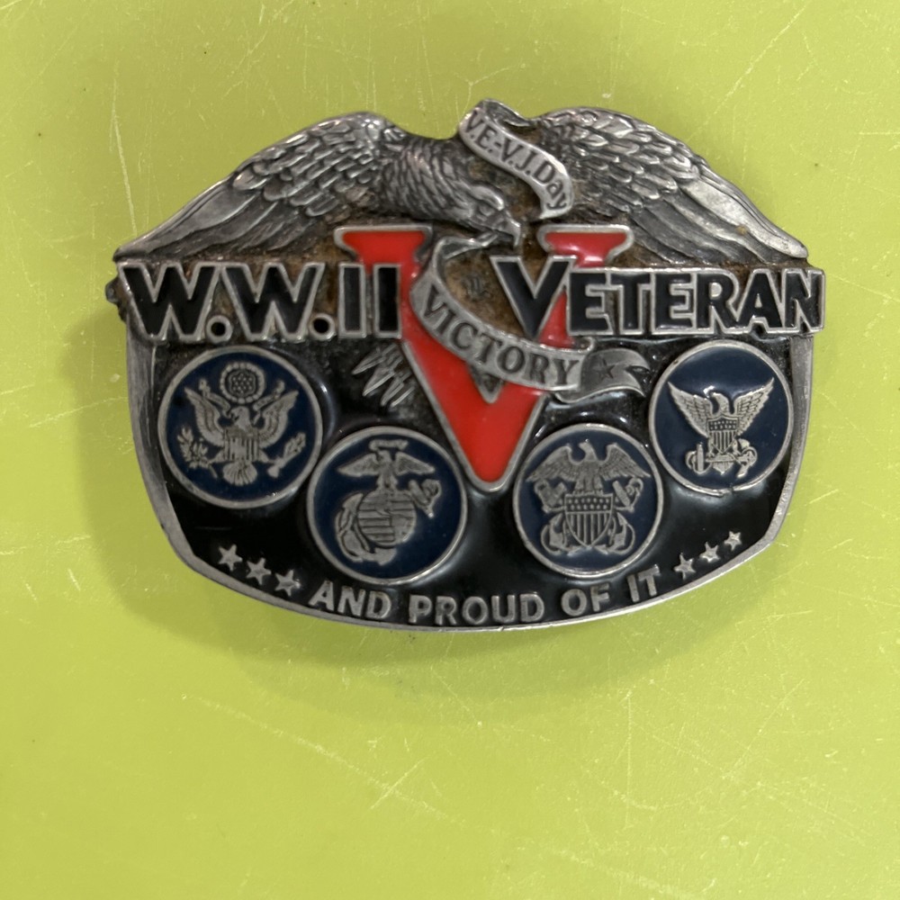 WWII Veterans Belt Buckle