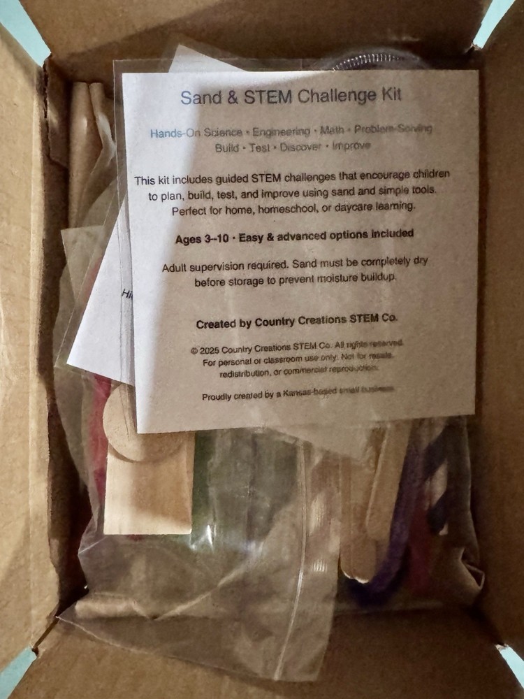 Sand & STEM Challenge Kit Kids Science Engineering Activity Ages 3–10