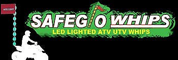 Safe Glo Powered Whip Quick Release Flag Whip Fast Mount Wired with RCA - Silver