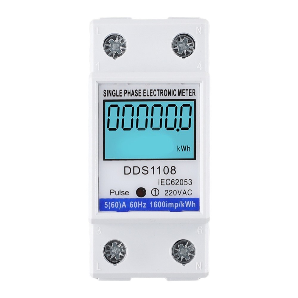 Red LED Energy Pulse Single Phase Energy Meter Visual Energy Consumption