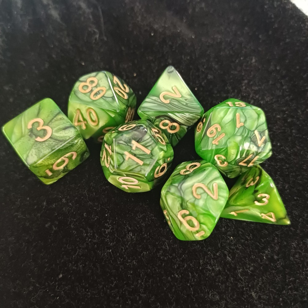 4 Sets Marble Sheen Effect Set Of 7 DnD Dice Plus 6 White Dice