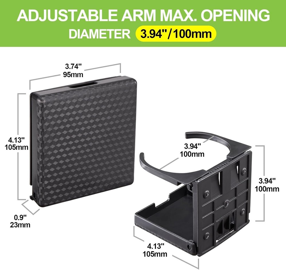 Spurtar 2pcs Car Cup Holder Suitable for Most Size Mugs Water Bottle Drink 2.36-