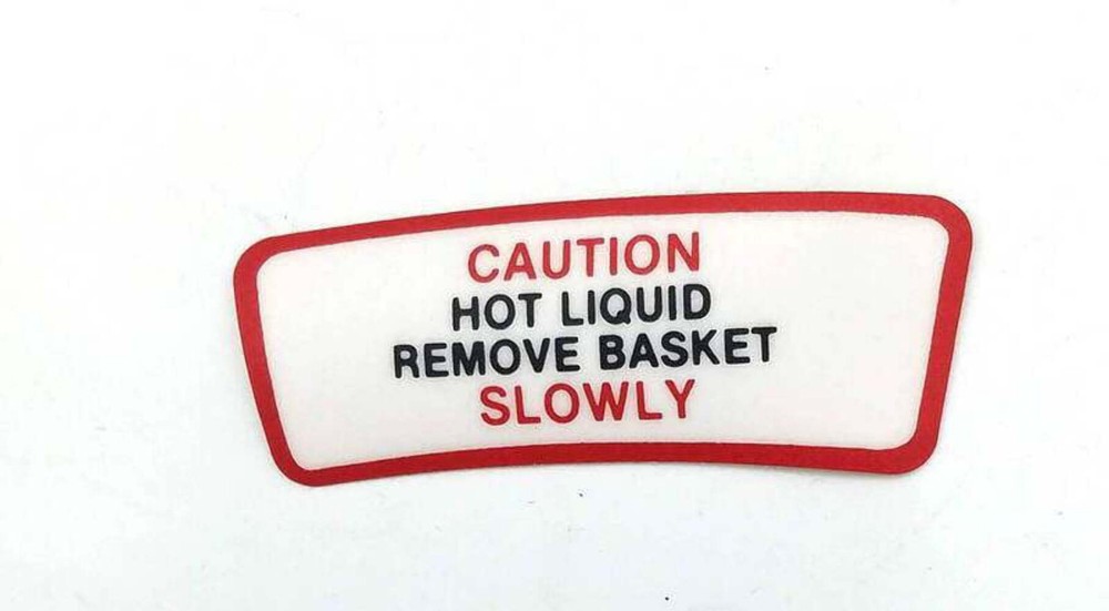 Label Caution Remove Basket Wilbur Curtis
