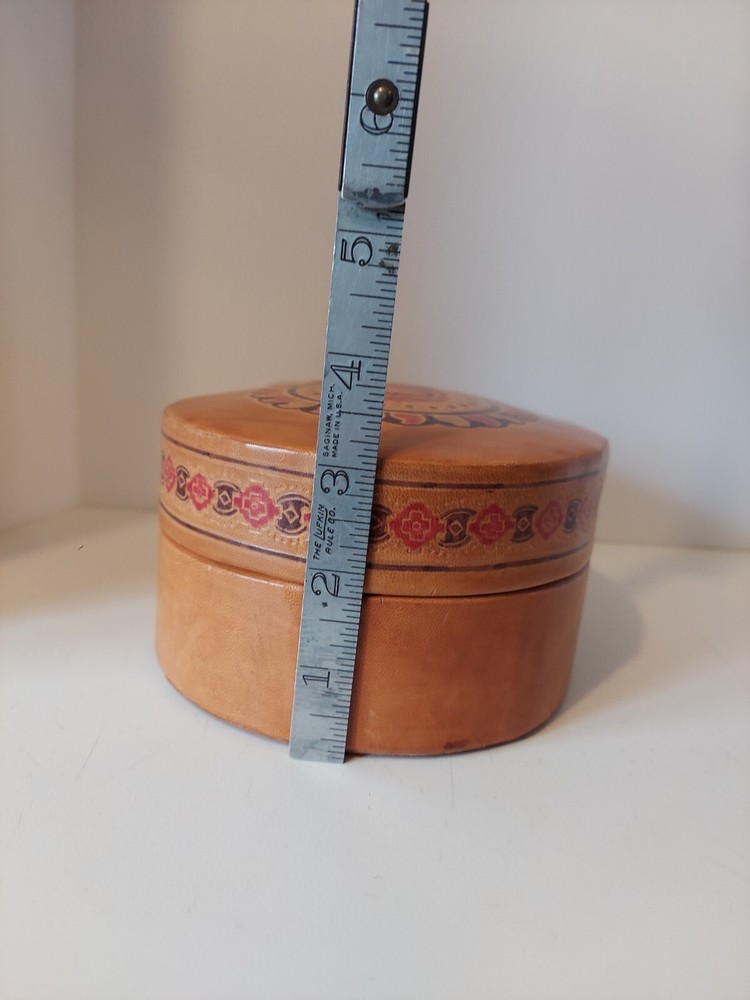 Handmade Leather Box With A Bird Paisley Design