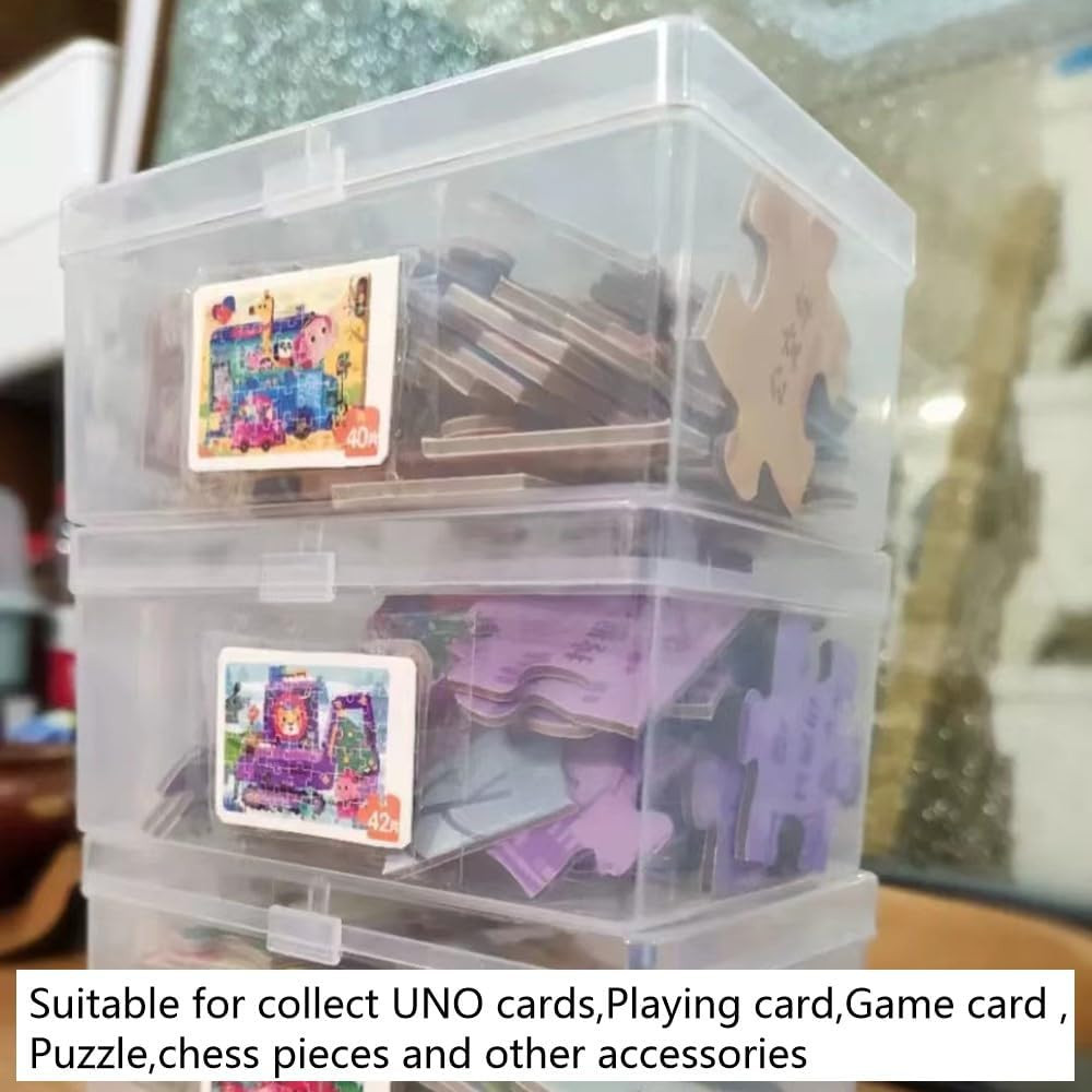 2PCS Plastic Game Card Storage Box, UNO Card Case, Playing Card Box, High Capaci