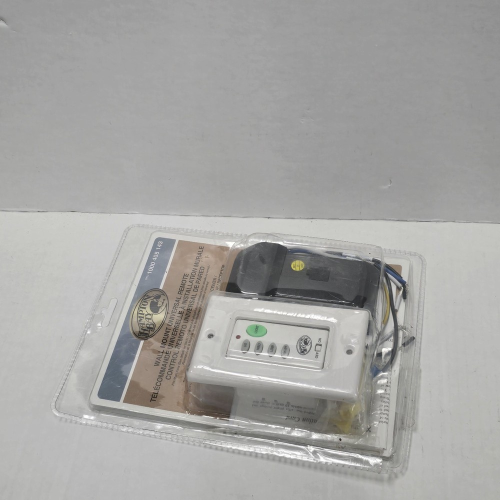 Hampton Bay 1000408143 Black White Wall Mount Universal Remote Control