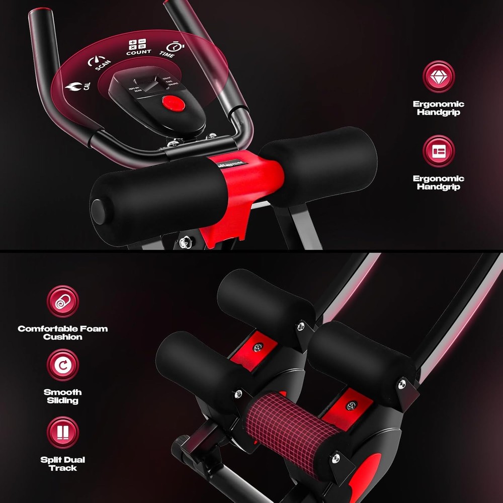 Foldable Ab Machine - Dual-Track Core Trainer for Abs, Obliques, Back - Home Gym