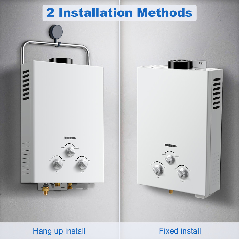 6L 1.58 GPM Portable Gas Tankless Water Heater with Handle for RV Cabin Camping