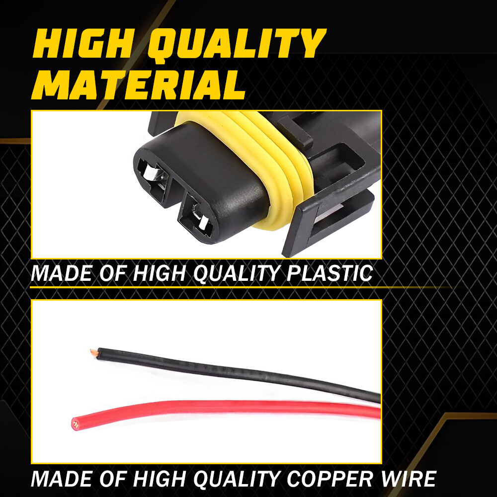 Wire Pigtail Female S H11 Two Harness Head Light Low Beam Socket Connector Plug