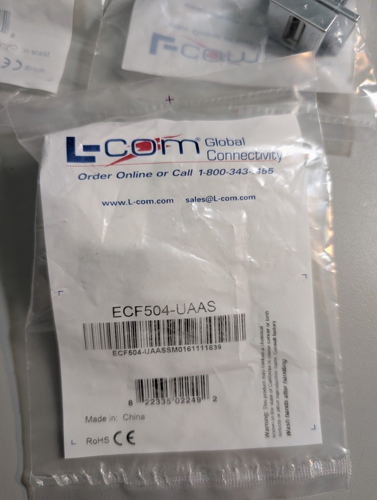 (5x) L-com ECF504-UAAS Panel Mount Shielded USB A-A Jack Port Panel Coupler