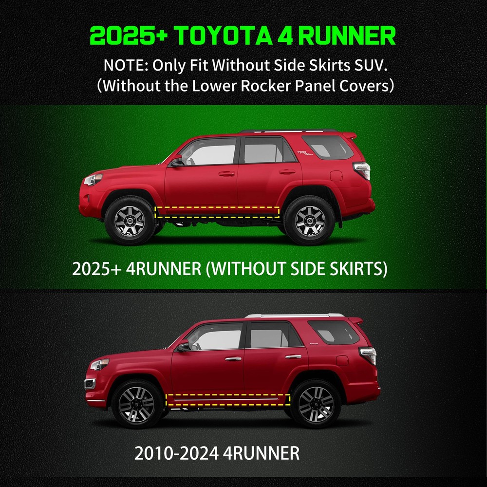 Fit 2025-2026 Toyota 4Runner 4“ Running Board Drop Step Nerf Bar Side Step